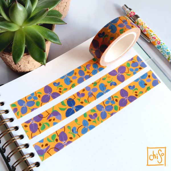 Spiderwort Gold Foil Washi Tape